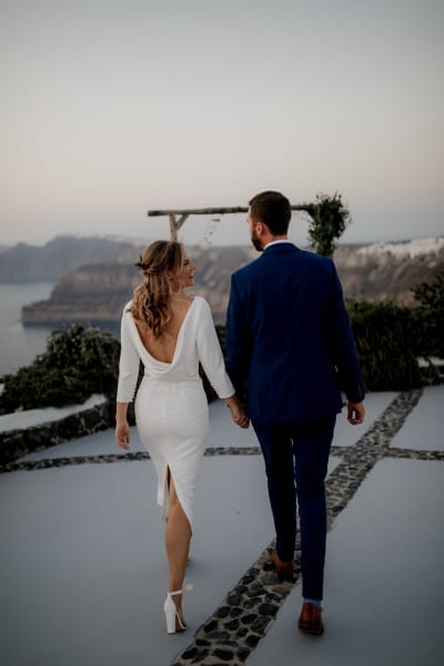 Sydney, a Lace & Liberty bride, in her simple wedding dress