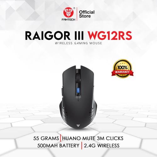 ماوس فانتك اسود شحن وايرلس WG12R Raigor III