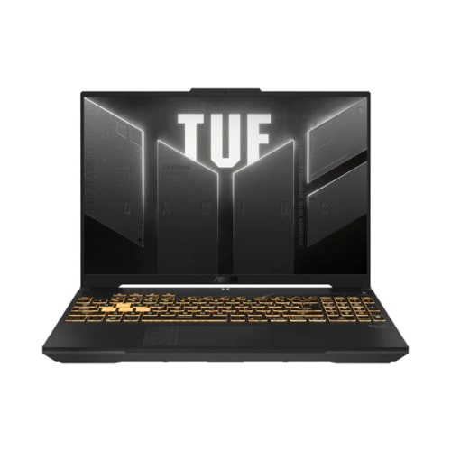 لابتوب ASUS TUF Gaming F16 FX607VJ-RL029AR مقاس 16 بوصة بشاشة 144Hz، معالج Intel Core 5 210H، رام 8GB، SSD سعة 512GB، وكرت شاشة RTX 3050 بسعة 6GB.