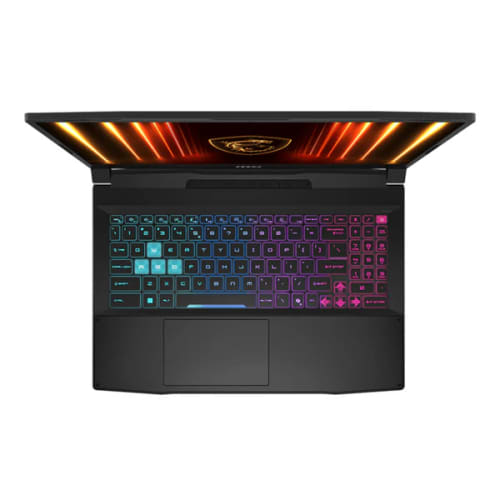 لابتوب MSI Katana 15 HX B14WFK-222XAE مقاس 15.6 بوصة FHD IPS بتردد 144Hz، معالج Intel Core i7-14650HX، رام 16GB، SSD سعة 512GB، وكرت شاشة NVIDIA GeForce RTX 5060 بسعة 8GB، لون أسود.