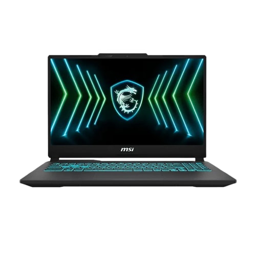لابتوب MSI Cyborg 15 A13UC-2257XAE، مزود بمعالج Intel Core i7-13620H، وذاكرة 16 جيجابايت RAM، وتخزين 512 جيجابايت SSD، وكرت شاشة NVIDIA GeForce RTX 3050 بسعة 4 جيجابايت، وشاشة 15.6 بوصة FHD IPS بمعدل تحديث 144 هرتز، باللون الأسود.