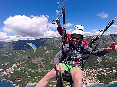 Budva: Budva Riviera Extended Tandem Paragliding