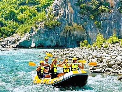 Vjosa Rafting & Benja Thermal Bath Tour from Tirana Durres Golem