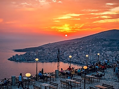The Blue Eye and Lekuresi Castle from Saranda