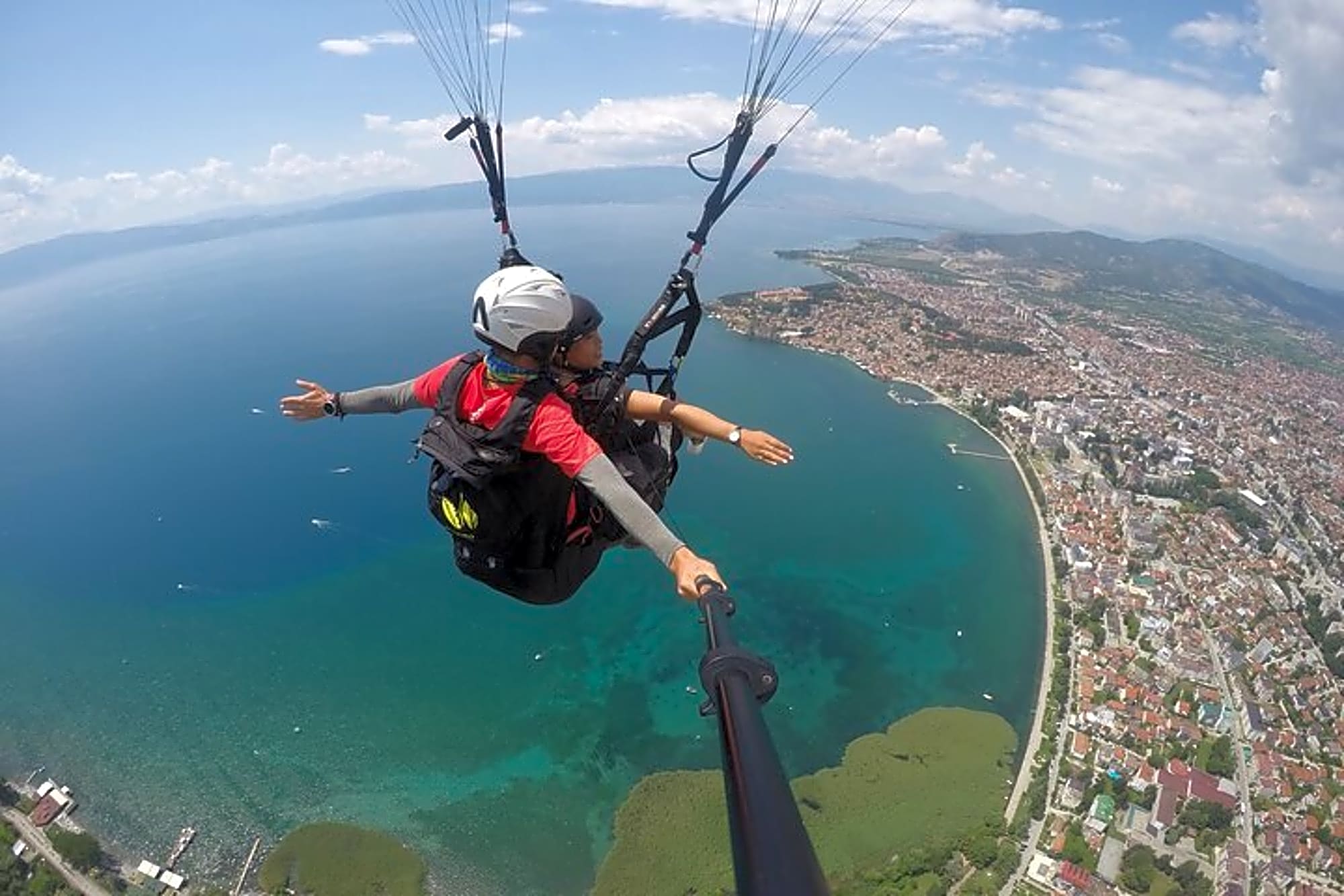 Paragliding Above Lake Ohrid in North Macedonia - Image 1