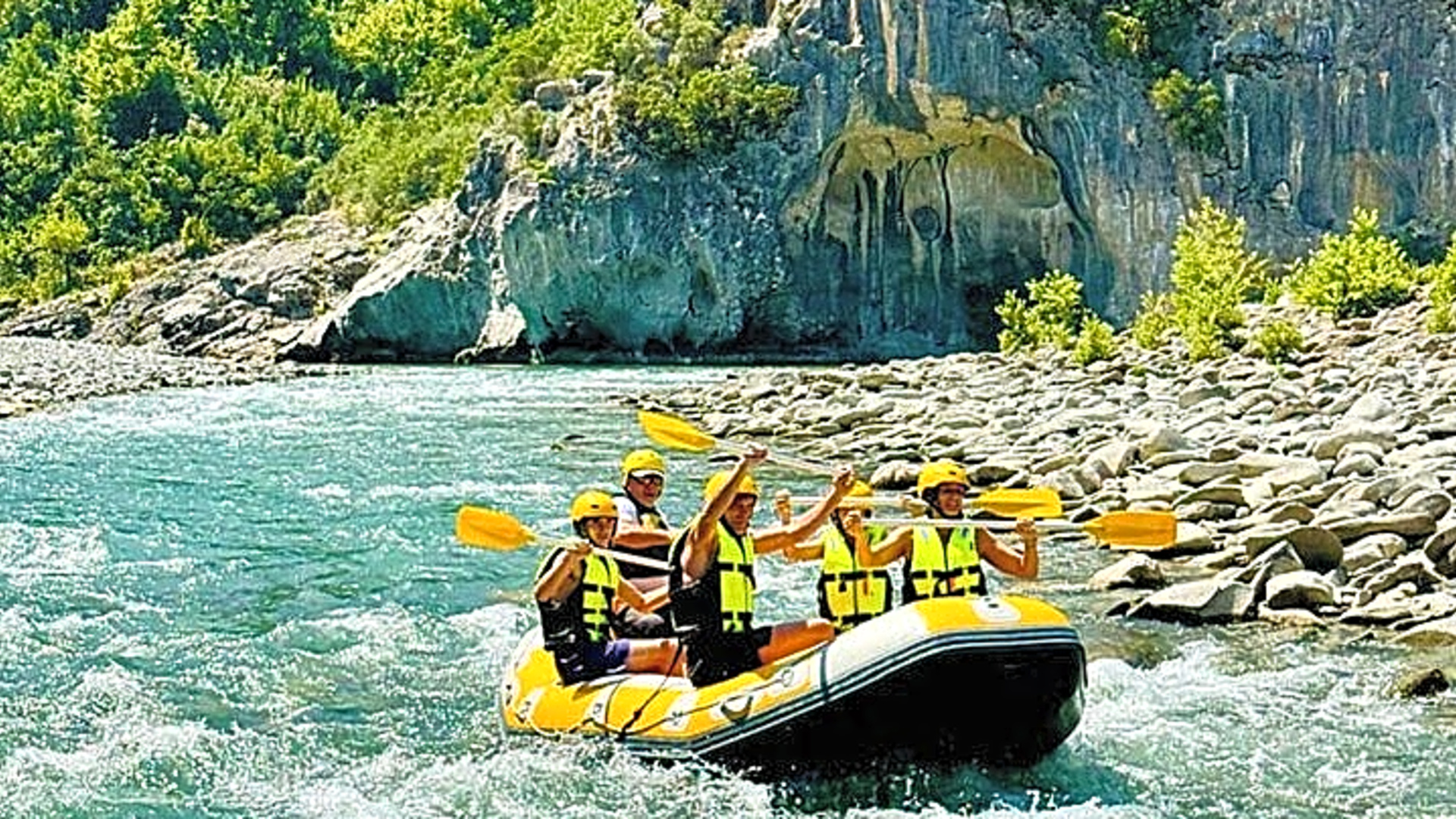 Vjosa Rafting & Benja Thermal Bath Tour from Tirana Durres Golem - Albania