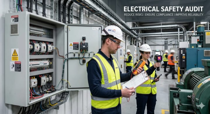 Electrical auditor performing safety checks