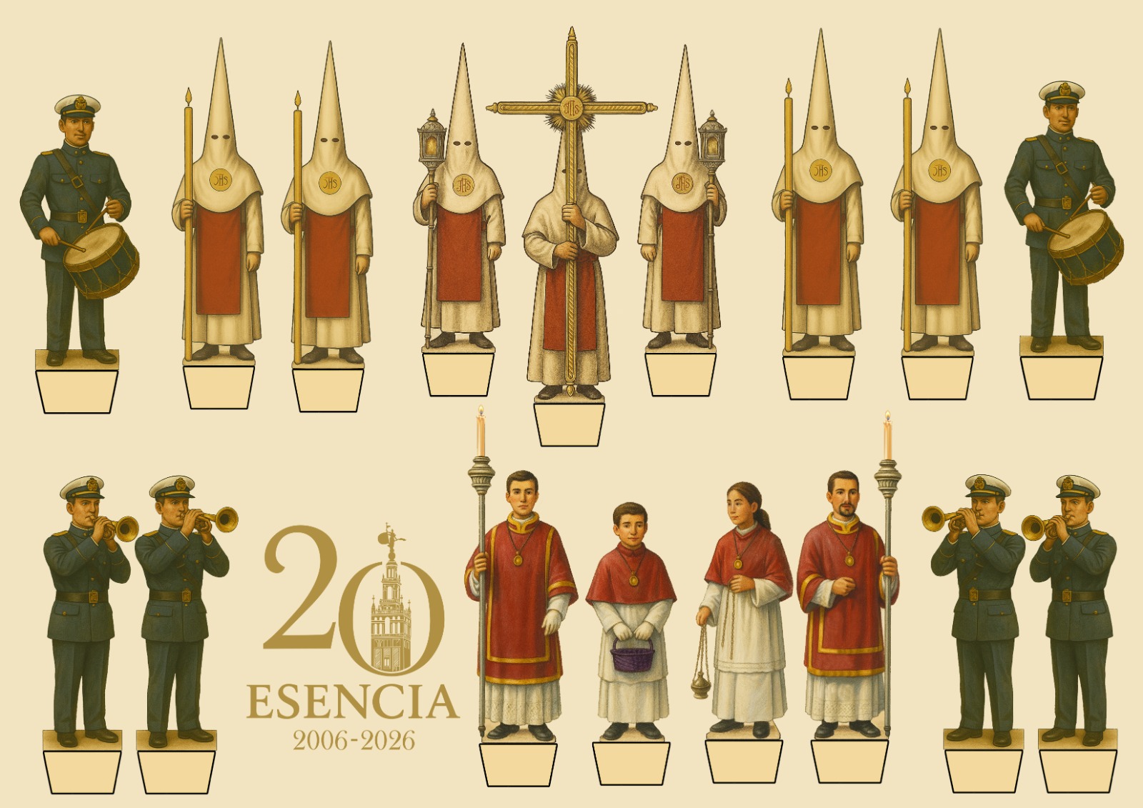 La Banda Esencia celebra sus 20 años con un recortable muy especial inspirado en la Semana Santa de Sevilla