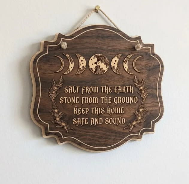 Moon Phase Wood Sign