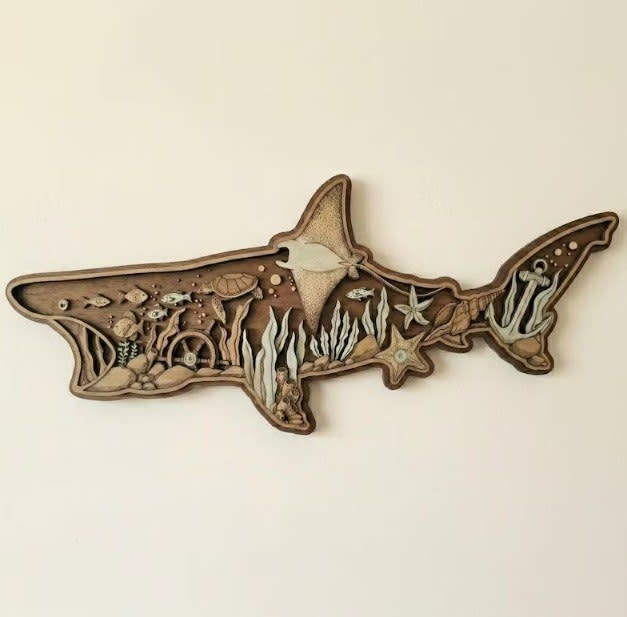 Coastal Shark Wooden Wall Art