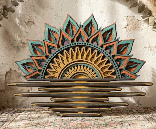 Sun and Ocean Wooden Wall Art