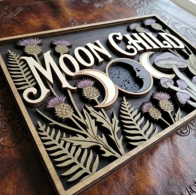 Moon Child Wooden Wall Art