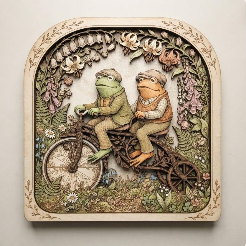Frog and Toad Wooden Wall Art