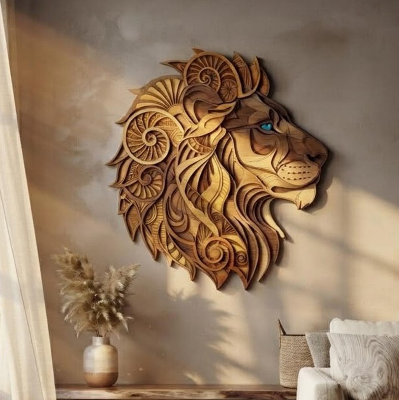 Lion Wooden Wall Art