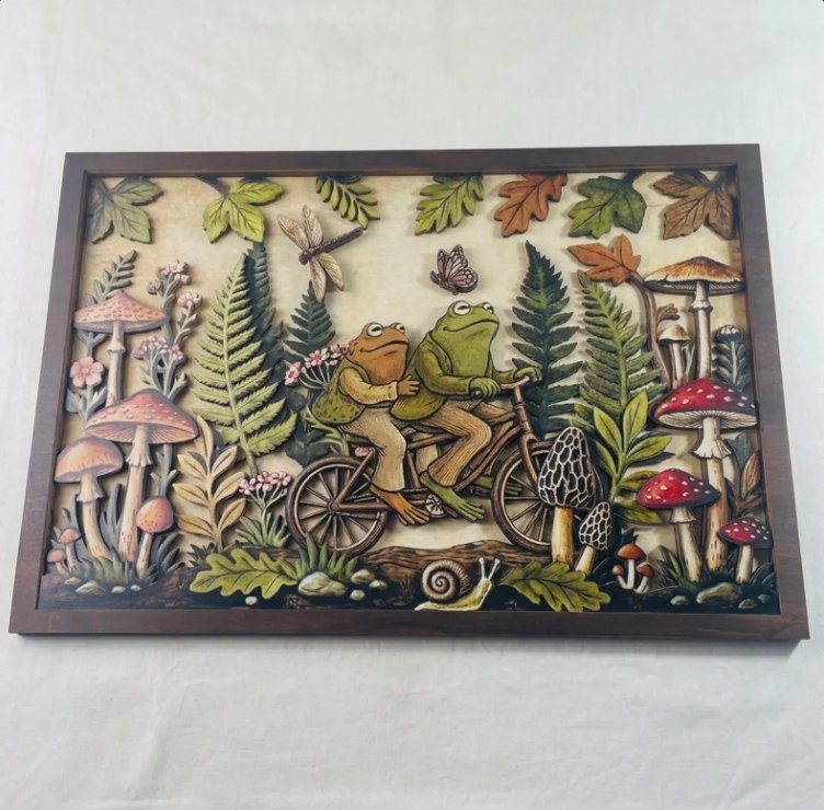 Frog and Toad Wooden Wall Art