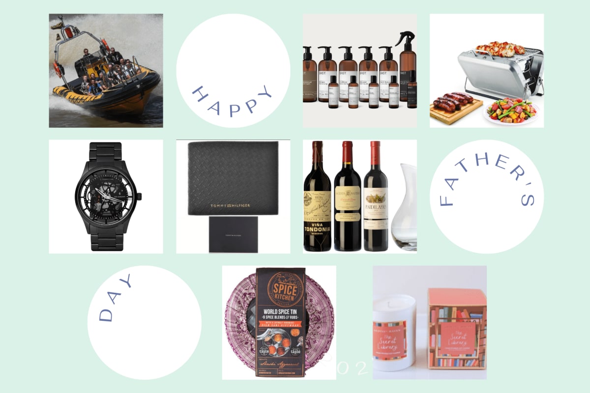 Vatertagsgeschenke und Angebote stilvoll präsentiert