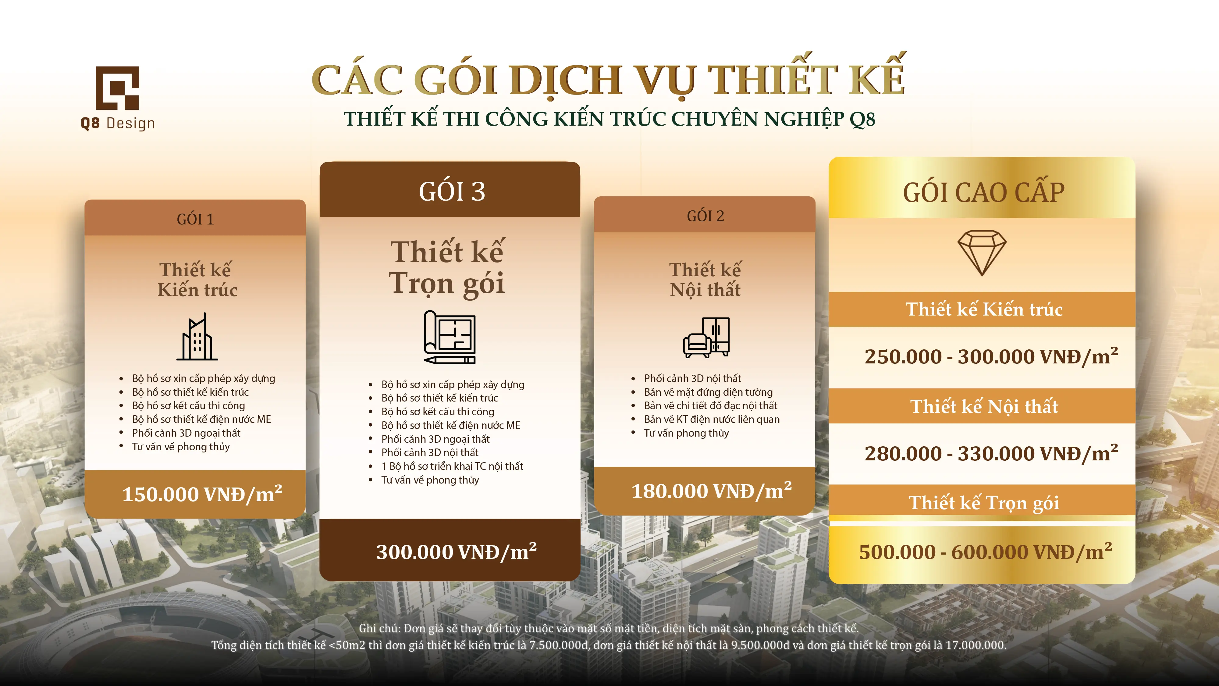 Báo giá dịch vụ thiêt kế nội thất 2026