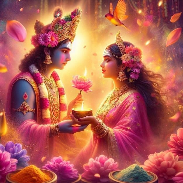 Lord Krishna and Radha HD images with temple vibes