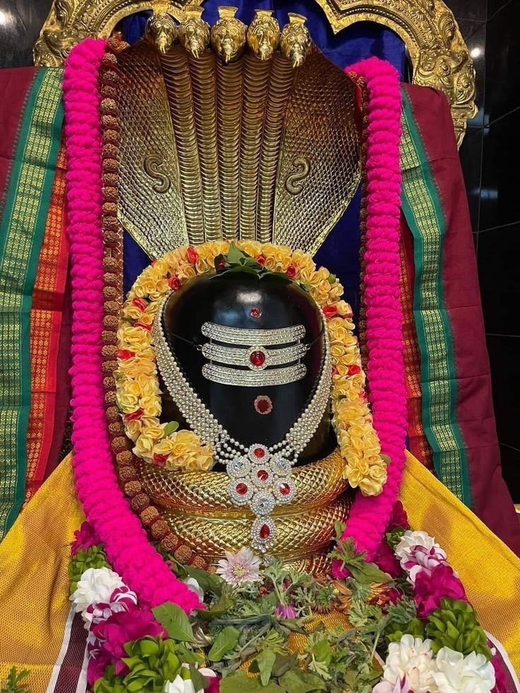 Small stone platform for Shivling in a home mandir.