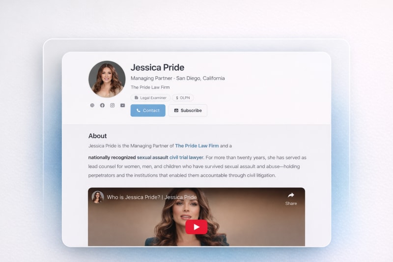 jessicapride.com — Jessica Pride attorney website