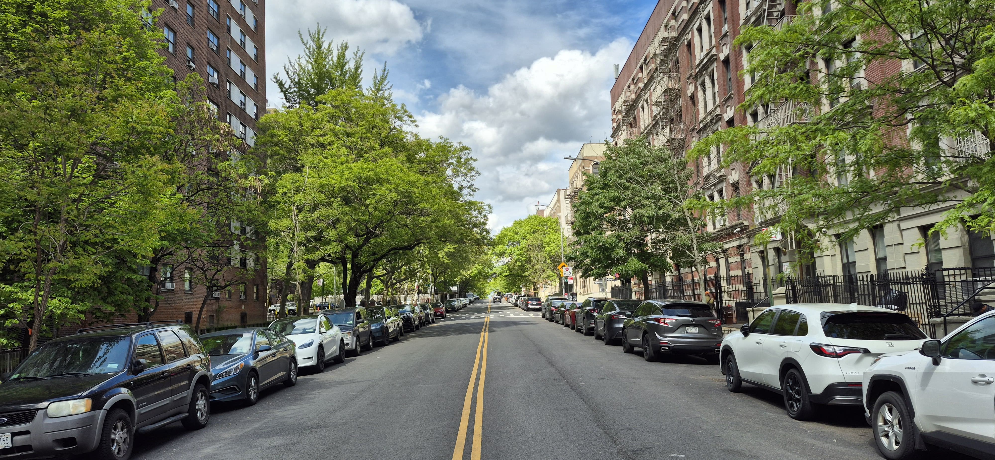 Manhattan apartment building  on quiet street