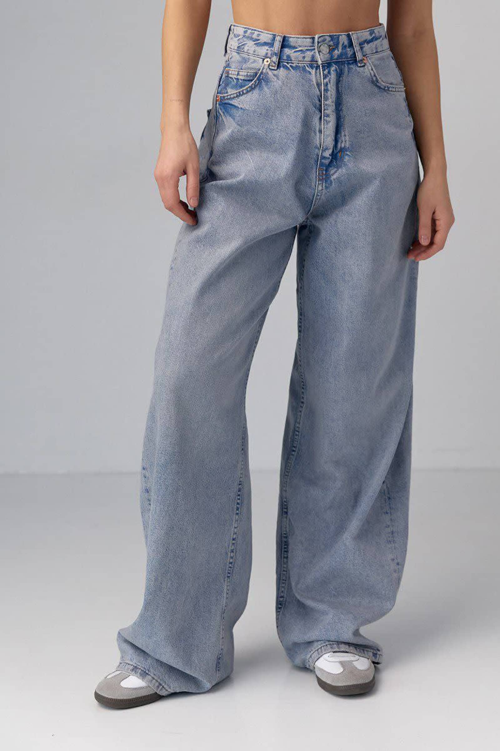 Жіночі широкі джинси wide-leg — Перламутровий | EMBODY — 4