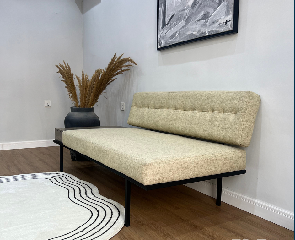 ede sofa | modern wood and iron fabric  sofa in nigeria for living room