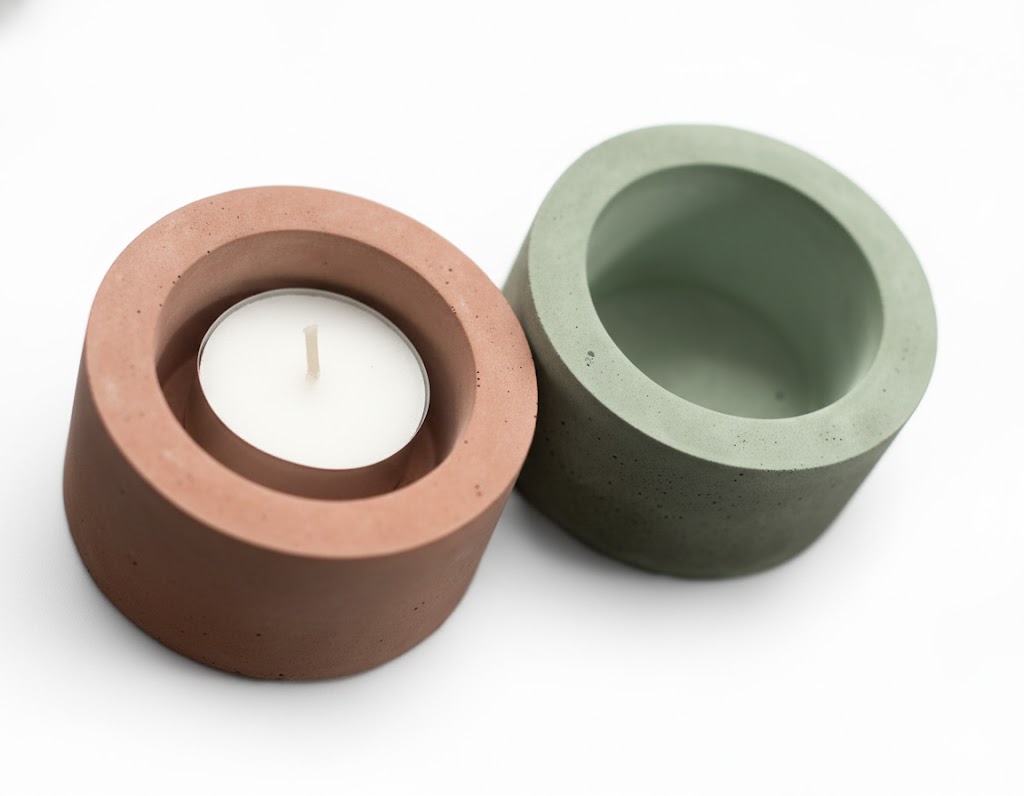 konkere concrete tealight candles |  industrial chic home décor in nigeria