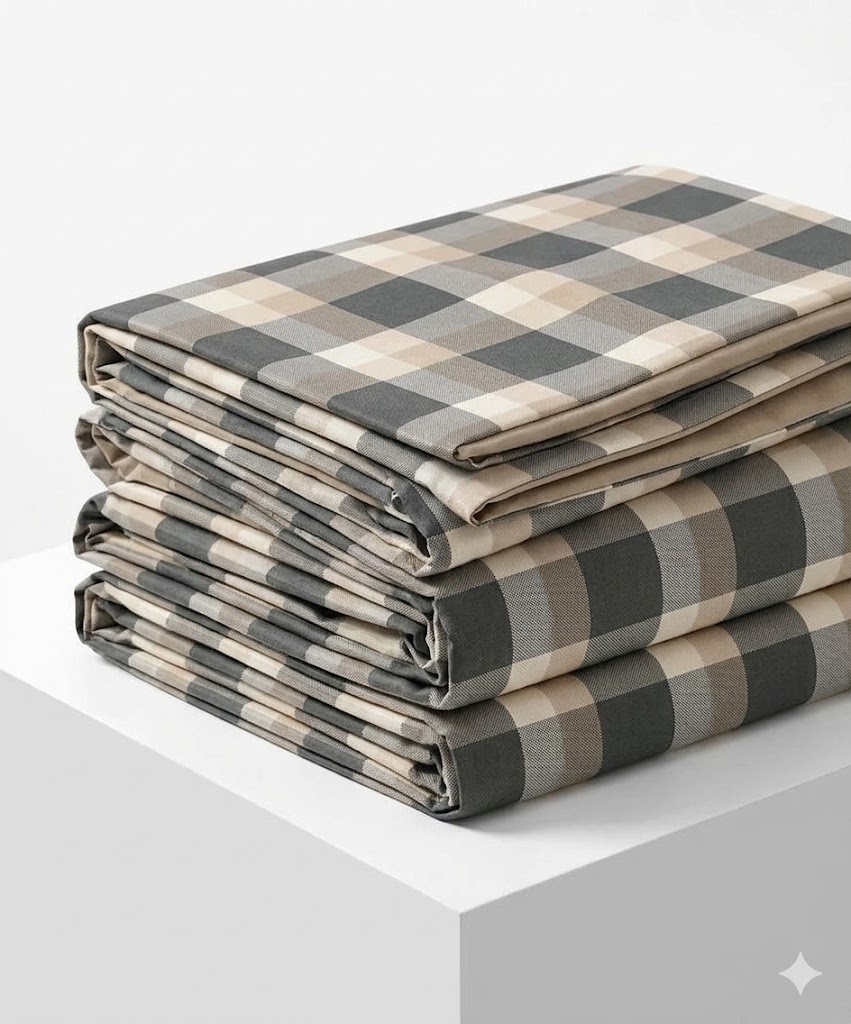 charcoal grey & warm tan bedding 6-by-6 set | modern  bedsheet & pillowcases in nigeria