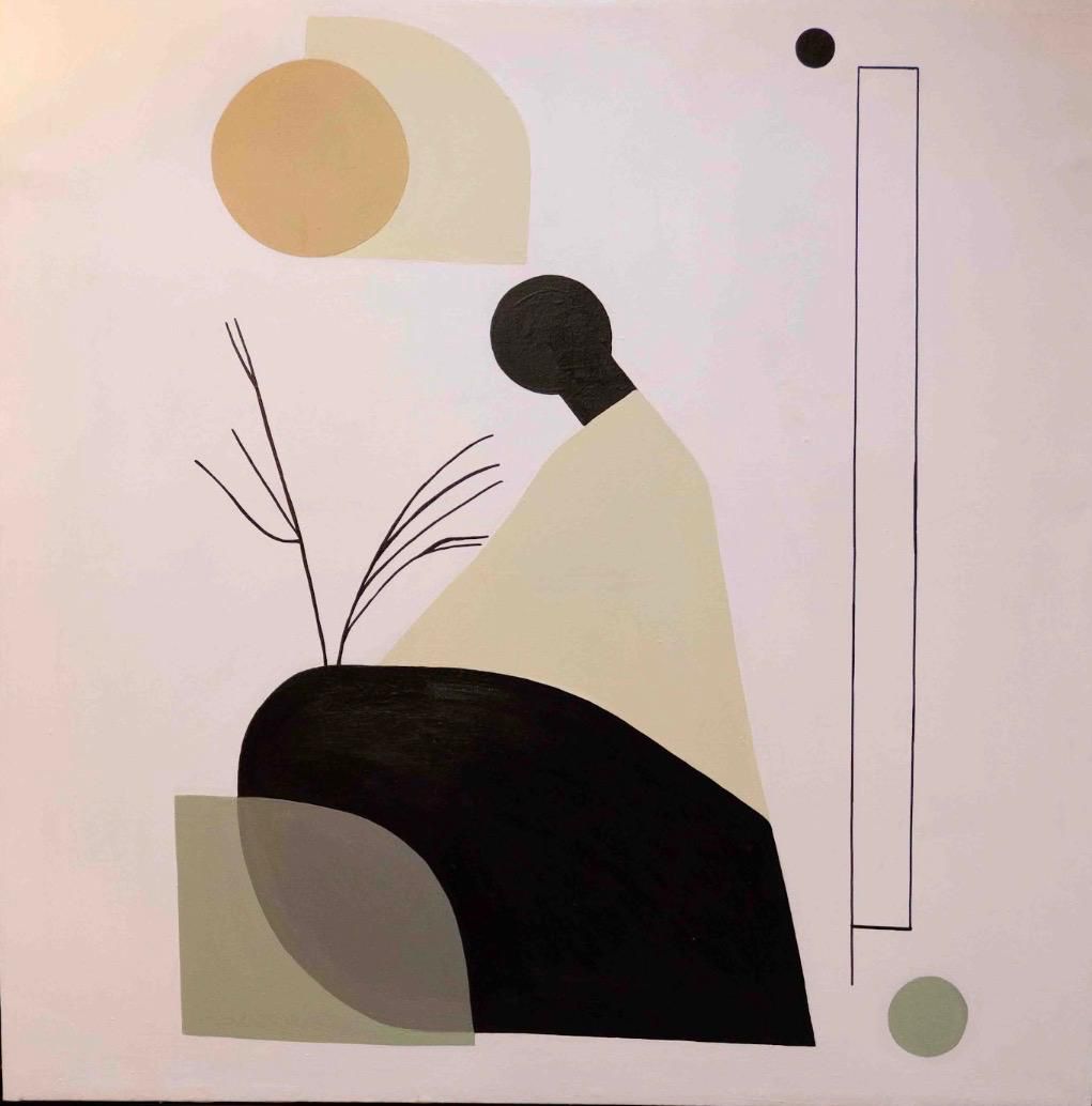 solitude 4x4ft framed canvas art | modern acrylic wall decor