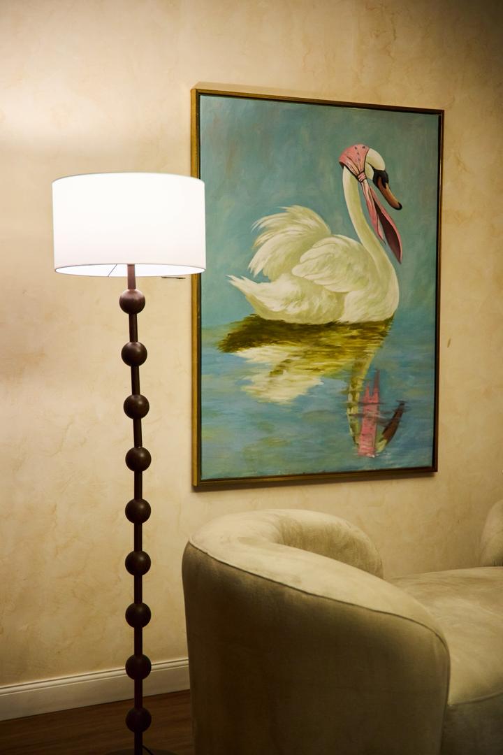 born of still waters | swan canvas art | framed painting