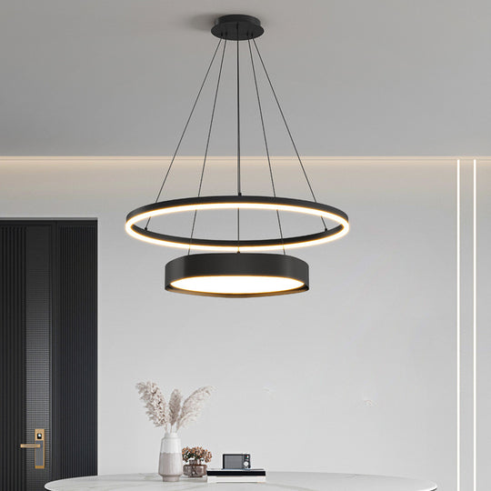 arctic chandelier 102w led modern ring light | hanging pendant light