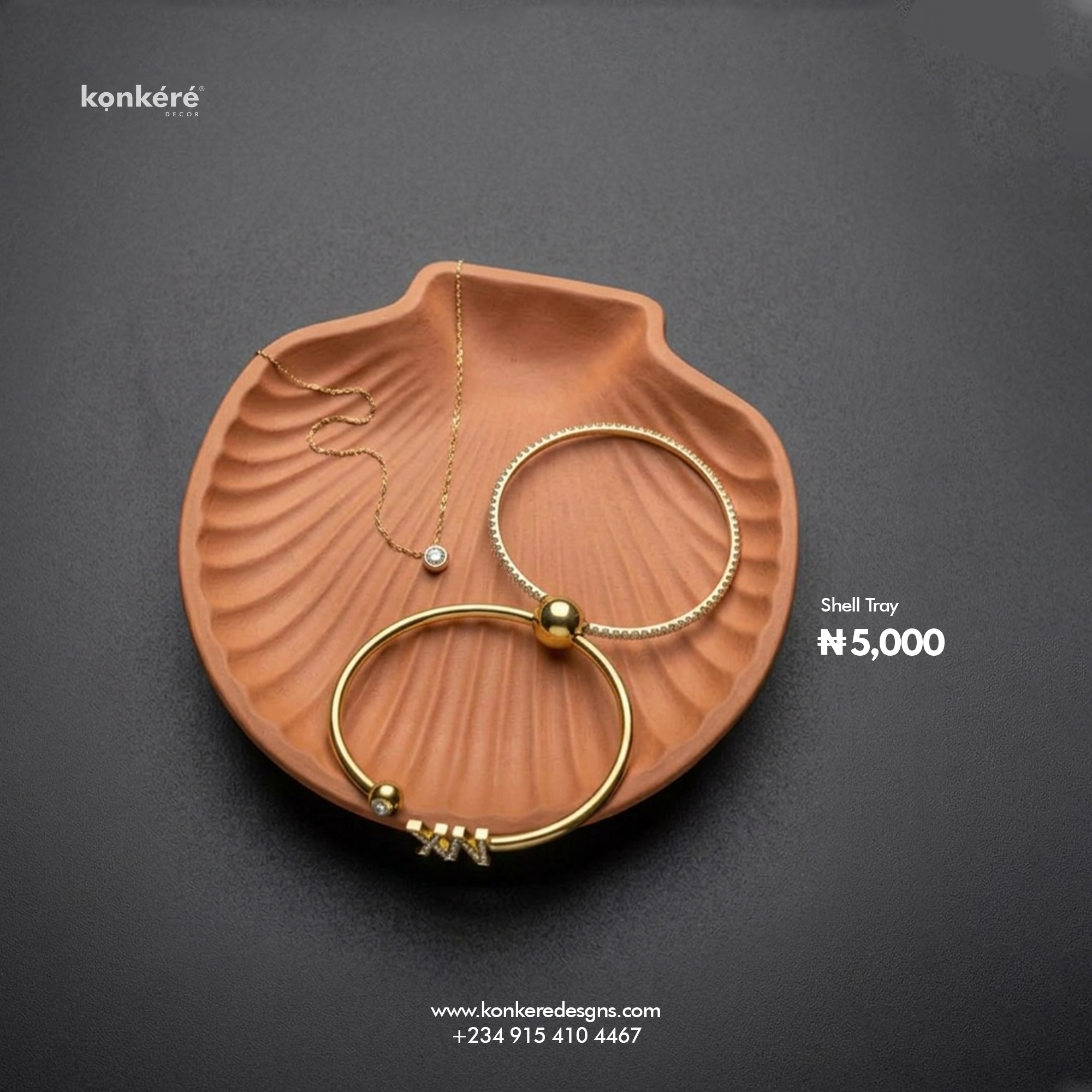 shell tray | decorative scallop concrete jewelry dish