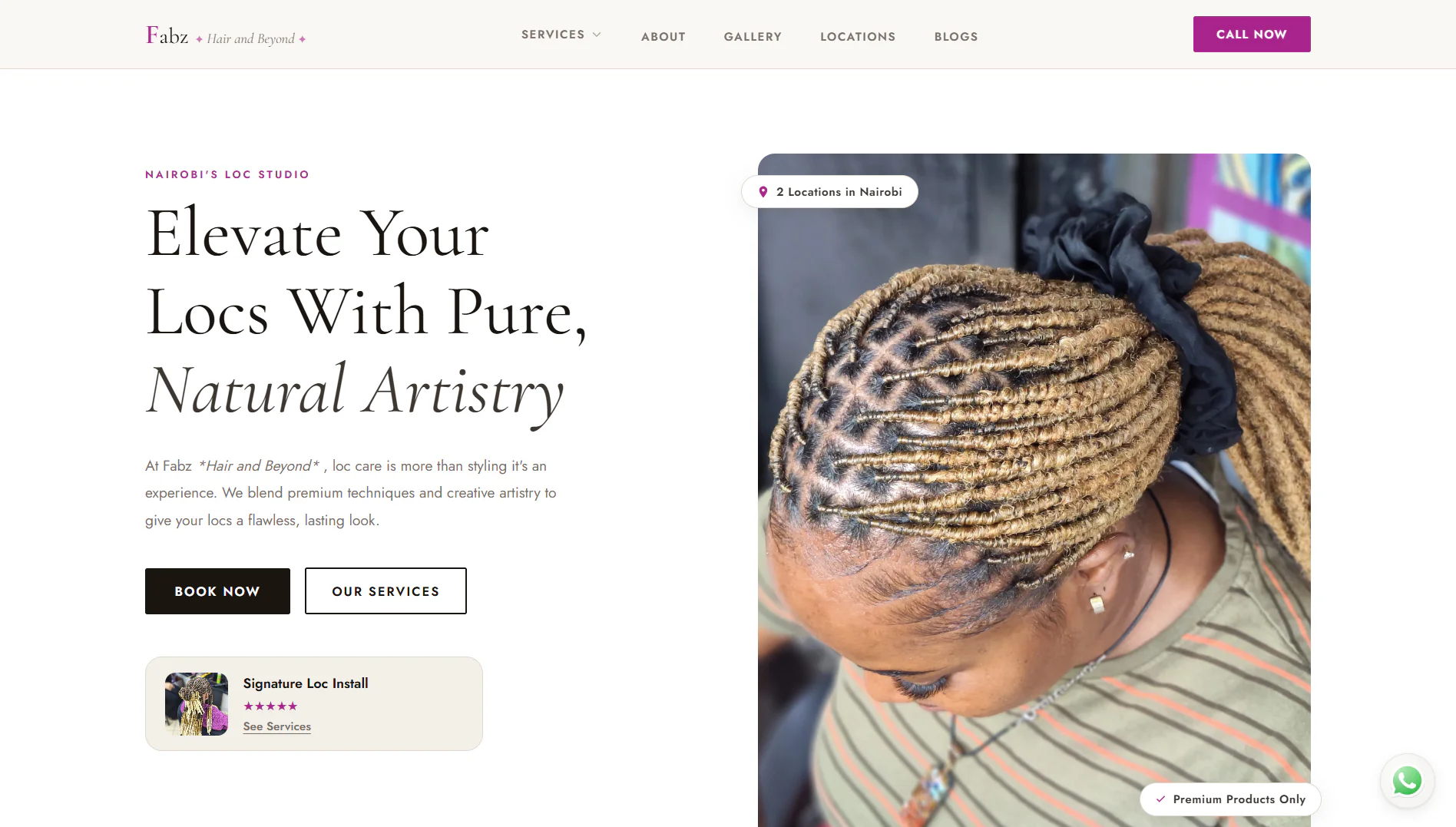 Fabz Hair and Beyond website