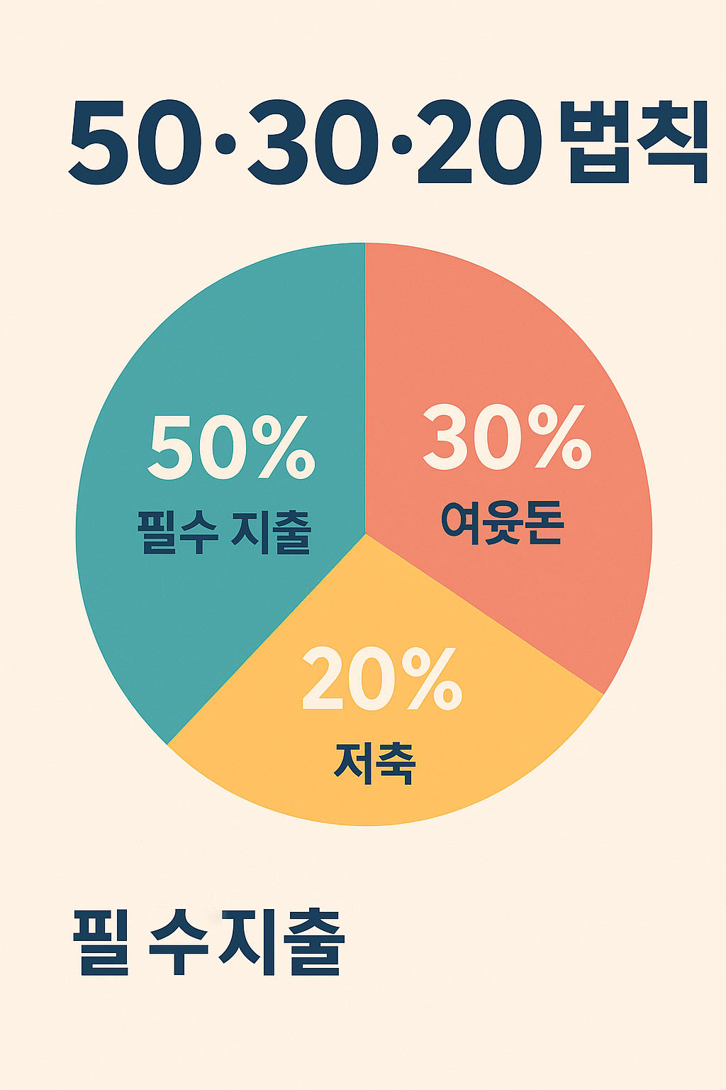 50-30-20 예산 배분 파이차트