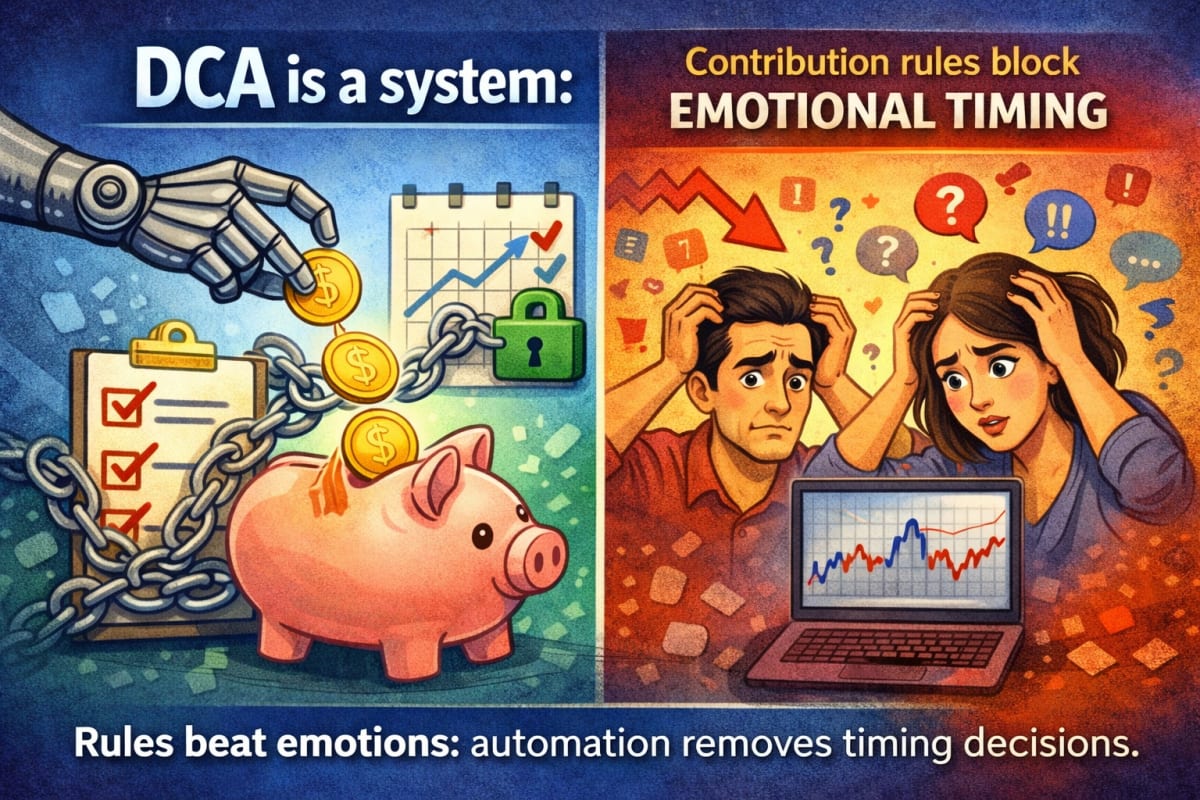 DCA is a system: contribution rule blocks emotional timing