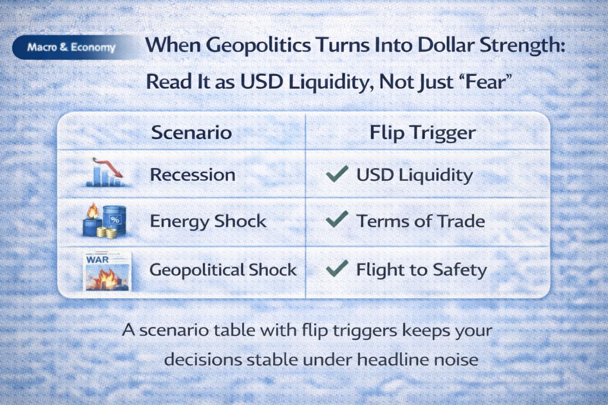 A scenario table with flip triggers keeps your decisions stable under headline noise