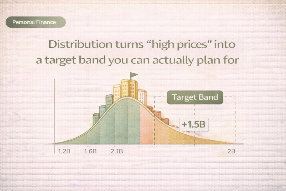Distribution turns “high prices” into a target band you can actually plan for