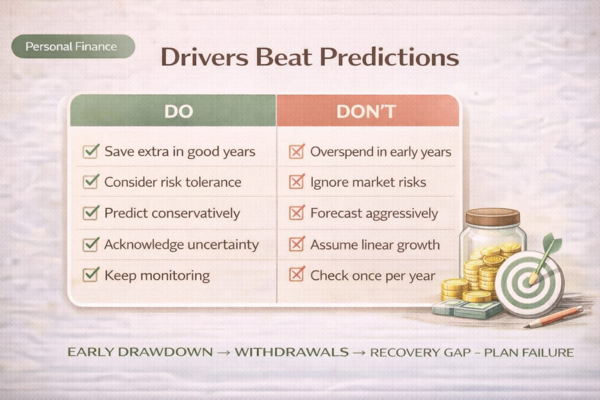 Case studies show the real driver: spending, horizon, and withdrawal rules—not market predictions