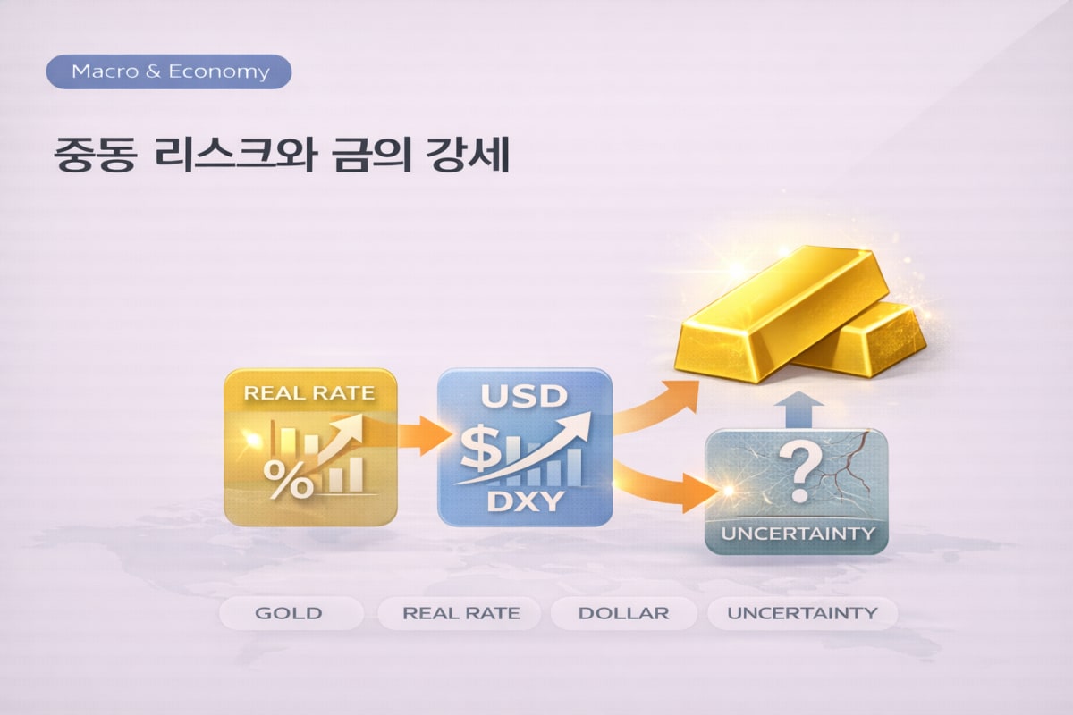 금의 강세는 전쟁 자체보다 실질금리·달러·불확실성 조합에서 나온다
