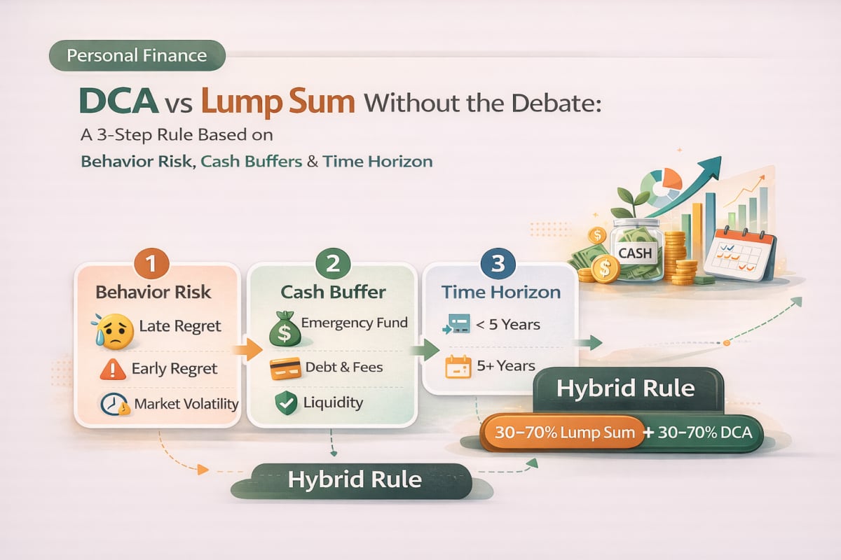 For paycheck investing, DCA works when it becomes a system: base, minimum, step-up, and restart rules.