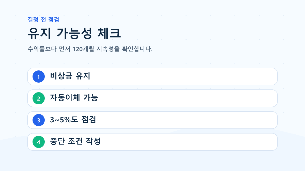 월 30만원 50만원 70만원 적립식 투자 결과는 지속 가능성과 함께 비교해야 한다