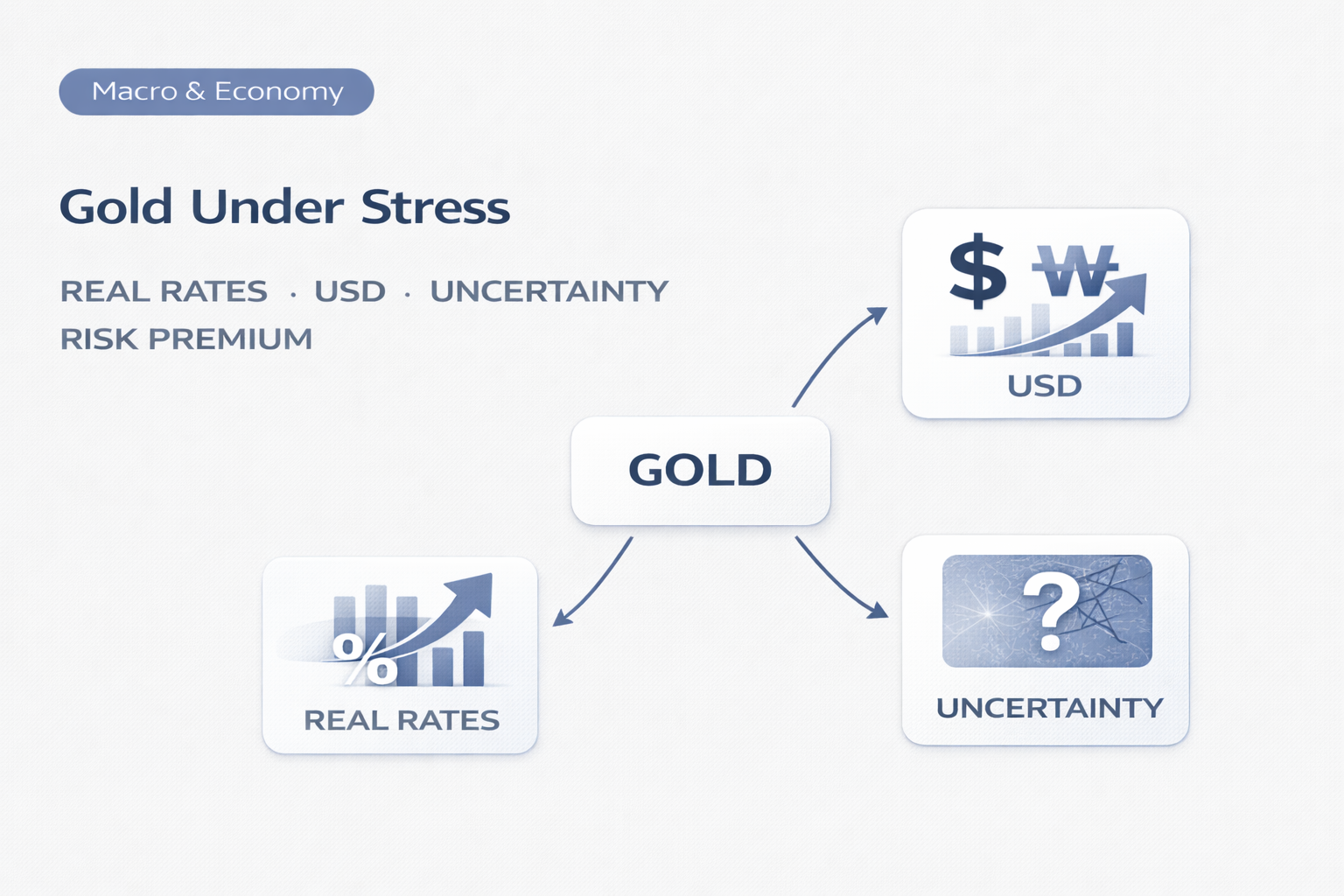 Why Gold Can Rise in Geopolitical Stress: Real Rates + USD + Uncertainty (and When It Doesn’t)