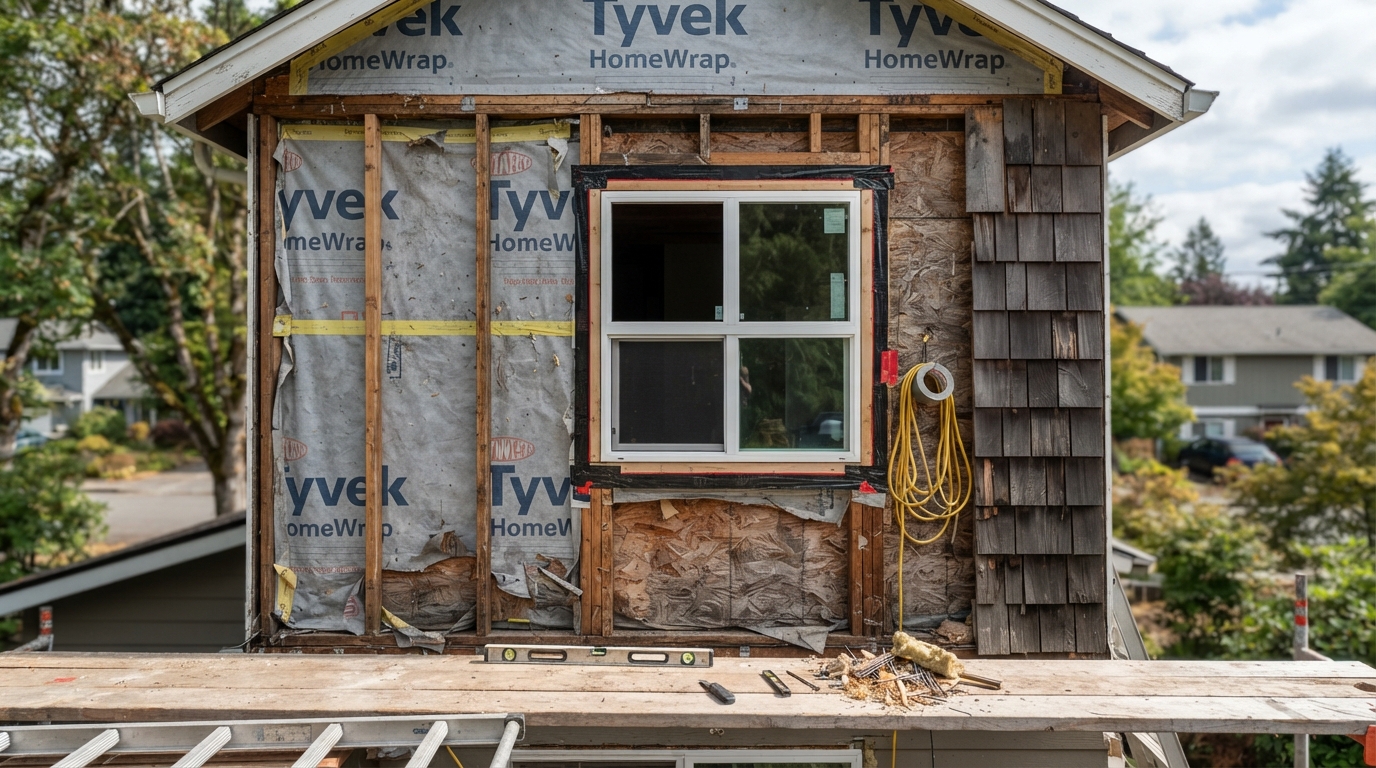 Exterior siding header background