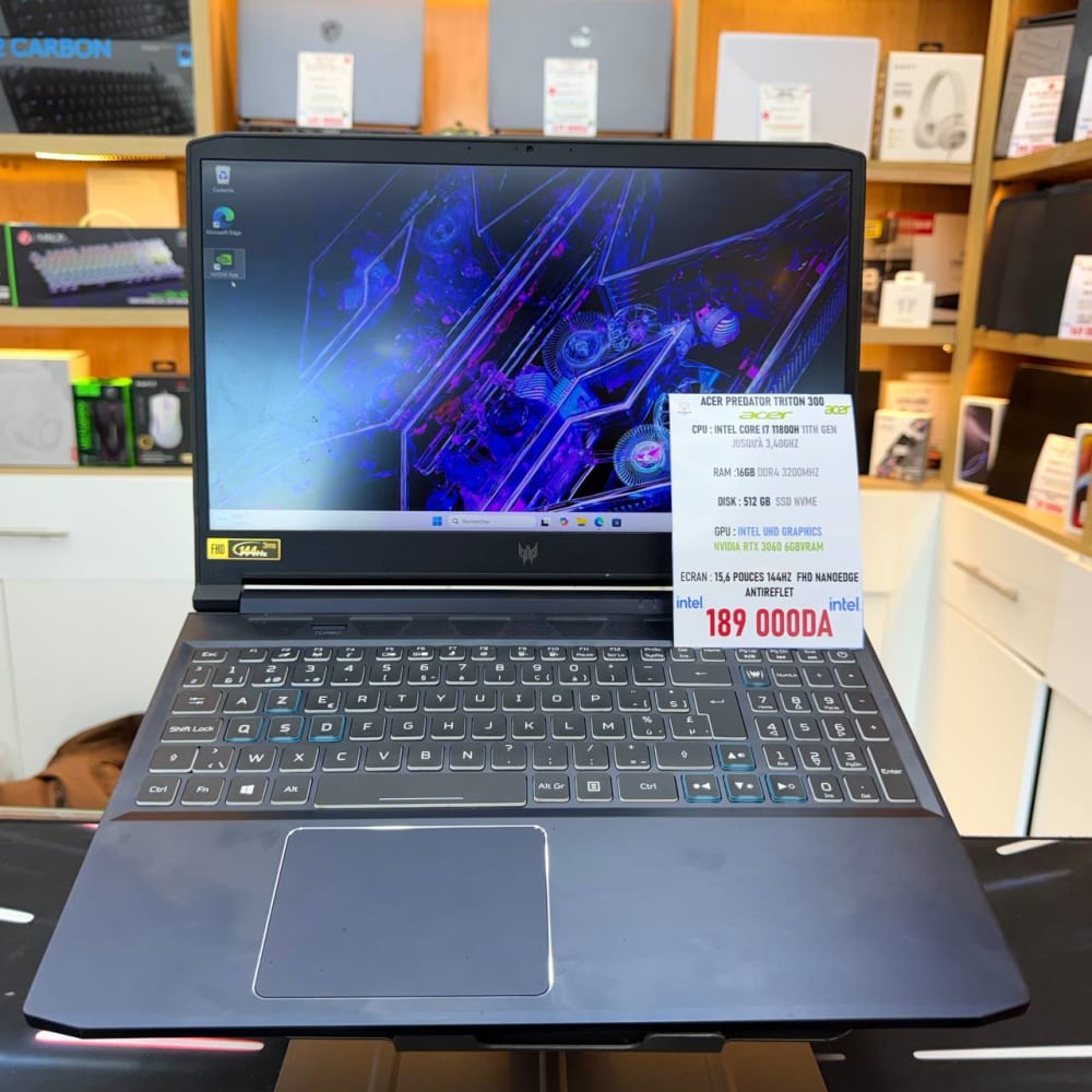 ACER ACER PREDATOR TRITON 300 CORE I7 11800H 16GB 512SSD RTX3060 6GBVRAM 15.6'' FHD 144HZ - LAPTOP GAMER vue 3