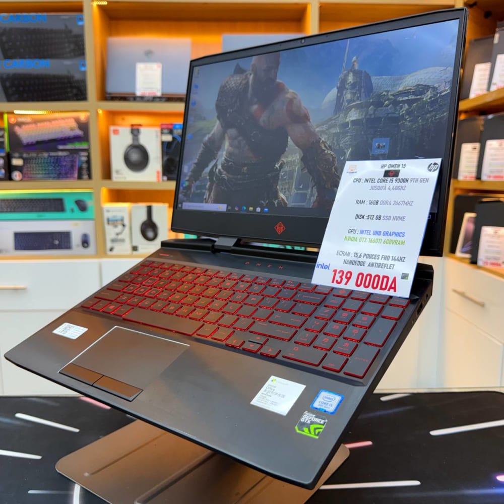 HP HP OMEN 15 I5 9300H 16GB 512SSD GTX 1660TI 6GB VRAM 15.6'' 144HZ - LAPTOP GAMER vue 2