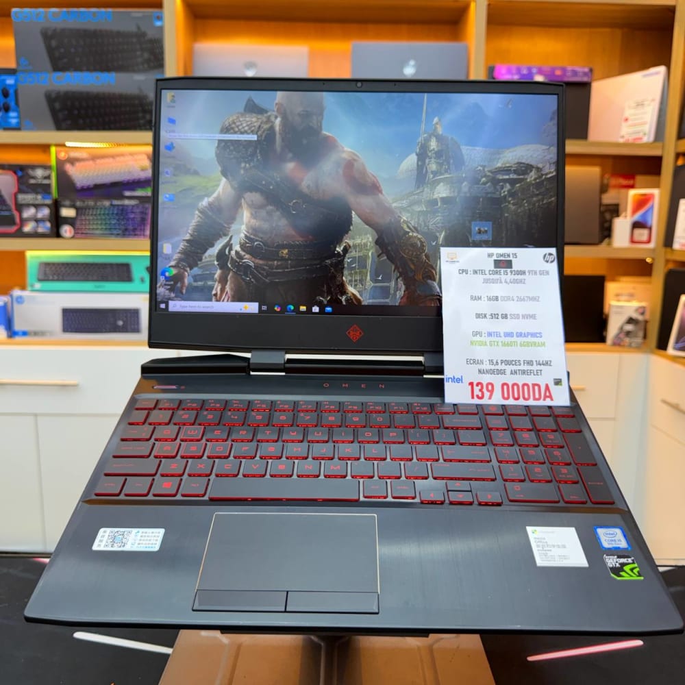 HP HP OMEN 15 I5 9300H 16GB 512SSD GTX 1660TI 6GB VRAM 15.6'' 144HZ - LAPTOP GAMER vue 3