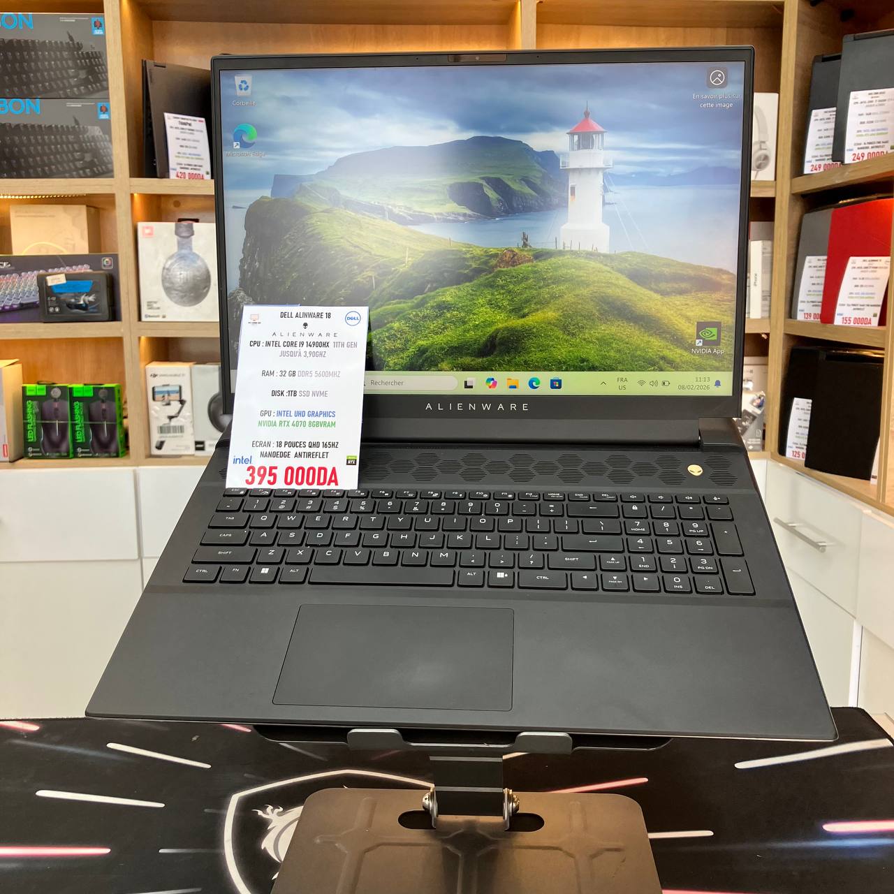 DELL  DELL ALIENWARE 18 CORE I9 14900HX 32GB 1TB RTX4070 18 QHD 165HZ  - LAPTOP vue 2