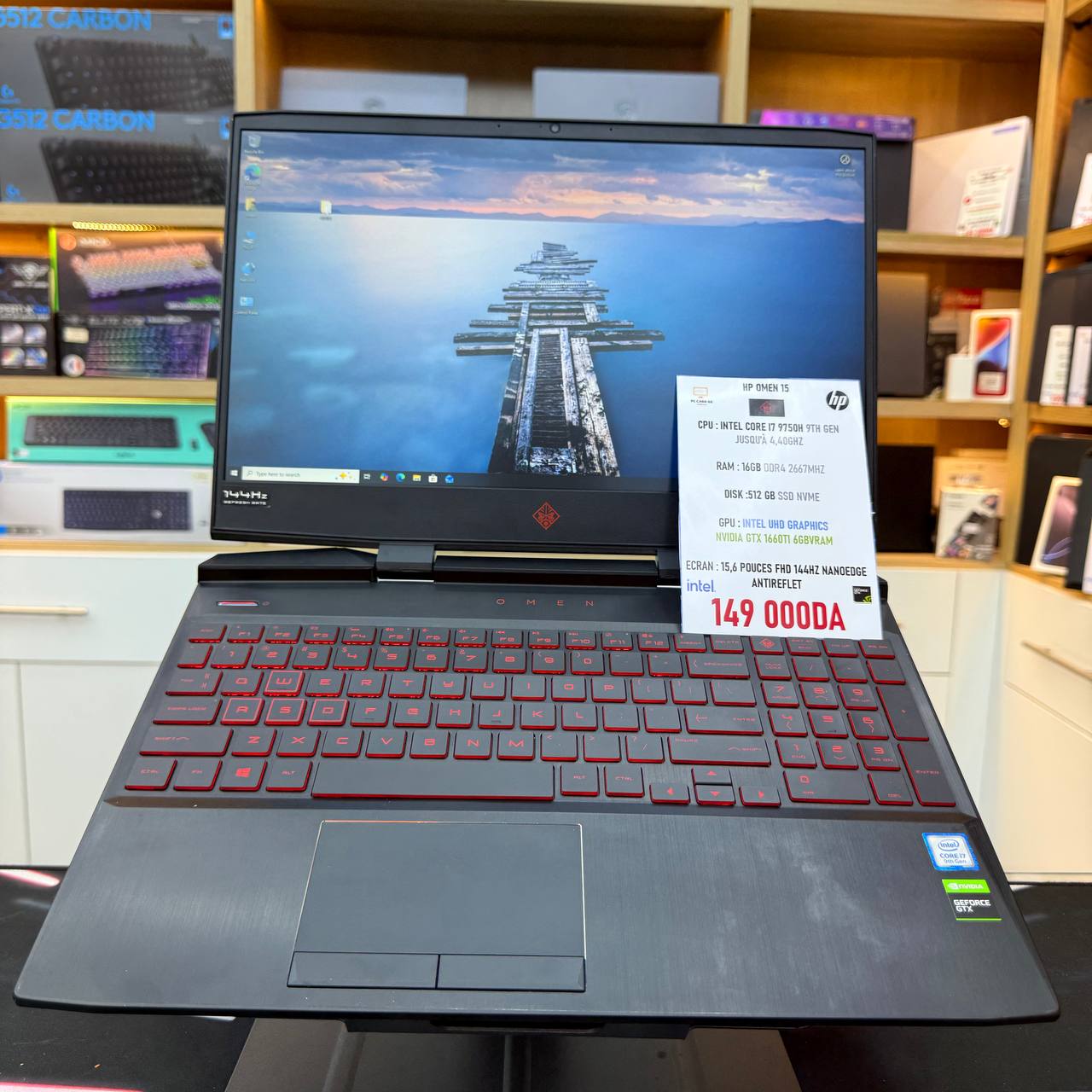 HP  HP OMEN 15 I7 9750H 16GB 512SSD GTX 1660TI 6GBVRM 15.6'' 144HZ - LAPTOP vue 4