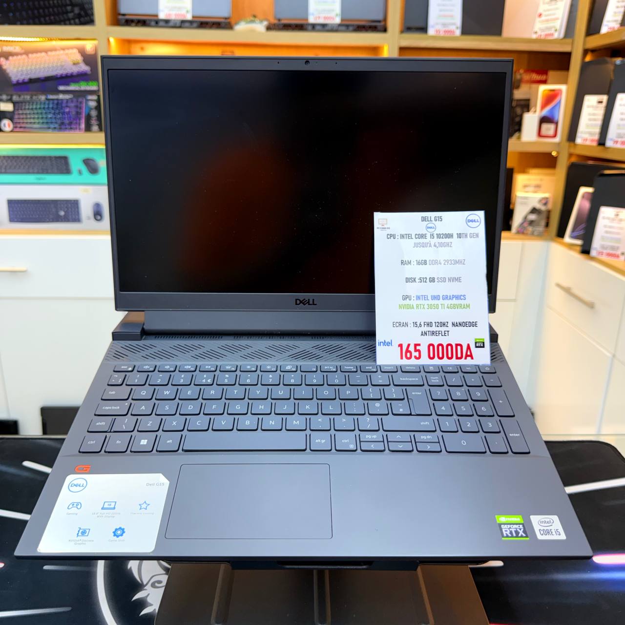 DELL DELL G5 INTEL I5 10200H 16GB 512SSD RTX 3050TI 4GBVRAM 15.6'' 120HZ - LAPTOP vue 4